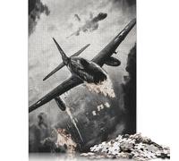 Rompecabezas de avión de Guerra en Llamas, desafío difícil, Rompecabezas de cartón 100% Reciclado para Adultos a Partir de 12 años, 1000 Piezas (75 x 50 cm)
