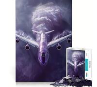Rompecabezas de avión Morado en el Cielo, 1000 Piezas para Adolescentes, para Recordar Momentos de Tranquilidad, Corte Suave, Regalo Elegante (50x75cm)