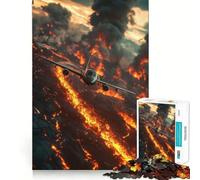 Rompecabezas de avión sobre Flujo de Lava para Adolescentes, 1000 Piezas, Juguete Inteligente para aliviar el estrés, Borde Afilado, Regalo de cumpleaños (50x75cm)