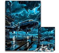 Rompecabezas de Aviones bajo un Rayo 1000 Piezas para Adultos, Ideal para Actividades Familiares, decoración del hogar, Regalo navideño 26x38cm/10,23x14,96 Pulgadas