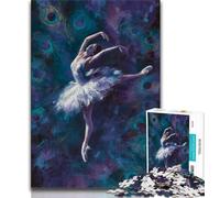 Rompecabezas de Bailarina de Ballet de 1000 Piezas para Adultos, un Juego desafiante y Familiar con Piezas de Formas aleatorias Totalmente entrelazadas de 38x26cm