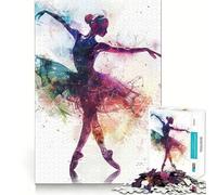 Rompecabezas de Bailarina en Acuarela para Adultos 1000 Piezas Juego de Memoria Ajuste Firme Montaje Seguro Juego de construcción de Conexiones significativas (38x52cm)