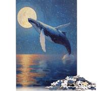 Rompecabezas de Ballena bajo la luz de la Luna para Adultos y Adolescentes, 1000 Piezas, Rompecabezas de Papel para Adolescentes, Juego de ingenio, 38 x 26 cm (1000 Piezas)