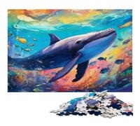 Rompecabezas de Ballena Colorida de 1000 Piezas, Ideal para Adultos, desafiante Rompecabezas para Adolescentes, Divertido Juego Interactivo Familiar de 26x38cm/10,23x14,96 Pulgadas.