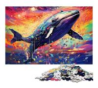 Rompecabezas de Ballena Colorida de 1000 Piezas. Rompecabezas Imposible para Adultos. Ideal para Adolescentes y coleccionistas. Regalo de Viaje. Actividad Familiar. 50x75cm/19,68x29,52 Pulgadas.