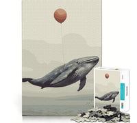 Rompecabezas de Ballena con Globo 1000 Piezas Juego de concentración Mental Corte de precisión Bordes Suaves Juego para Construir Conexiones significativas (50x75cm)