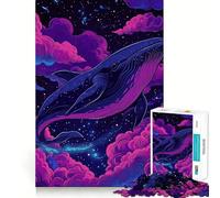 Rompecabezas de Ballena en el Espacio 1000 Piezas Juego Divertido sin Rebabas Piezas de Corte Limpio portátil Ideal para Viajar (38x26cm)