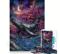 Rompecabezas de Ballena en un Paisaje Celestial de ensueño 1000 Piezas Juego Interactivo para estimular el Pensamiento Cierre Seguro sin Piezas Sueltas desafío Mental para el hogar (38x52cm)