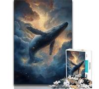 Rompecabezas de Ballena Espiritual de 1000 Piezas para Adolescentes, Regalo Ideal para aliviar el estrés, desafío difícil y fomentar el Amor en Pareja, 38x26cm