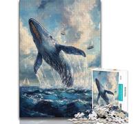 Rompecabezas de Ballena Espiritual de 1000 Piezas para Adultos y Adolescentes, desafío de Inteligencia Cerebral, Juguetes adictivos para decoración del hogar, 38x26cm