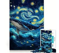 Rompecabezas de Ballena Estilo La Noche Estrellada 1000 Piezas para Adultos Juego Divertido y fácil de armar Ajuste Firme y Seguro Actividad Nocturna para Toda la Familia (50x75cm)