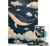 Rompecabezas de Ballena Nadando Entre Nubes 1000 Piezas Juego de concentración Mental diseño Ajustado sin Huecos desafío Cerebral Interactivo para el hogar (38x26cm)