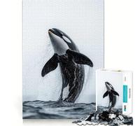 Rompecabezas de Ballena Orca Saltando del Agua para Adultos, 1000 Piezas, fortalece la Memoria, vínculo Familiar, Borde Limpio, Regalo de cumpleaños (38x52cm)