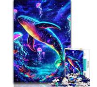 Rompecabezas de Ballena psicodélica para Adolescentes, Toda la Familia, 50x75cm