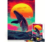 Rompecabezas de Ballena Saltando al Atardecer para Adolescentes, 1000 Piezas, fácil de Recordar, Ideal para Actividades de Ocio, Corte Impecable, (38x52cm)