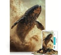 Rompecabezas de Ballena Saltando de la Arena para Adolescentes 1000 Piezas Divertido Juego de Memoria Superficie Lisa sin Rebabas Regalo de cumpleaños Juguete para ejercitar la Mente (50x75cm)