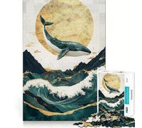 Rompecabezas de Ballena Saltando sobre Las Olas 1000 Piezas para desarrollar la Memoria Divertido de Calidad Profesional Ideal para Recortar Mente (38x52cm)