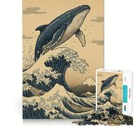 Rompecabezas de Ballena Saltando sobre una Ola para Adolescentes 1000 Piezas Juego para estimular la Mente Montaje Firme y Seguro Actividad para Fortalecer los Lazos Familiares (50x75cm)