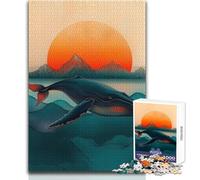 Rompecabezas de Ballenas al Atardecer, 1000 Piezas, para Adolescentes, Desarrollo cognitivo, Divertido Juego, celebración Especial, Regalo, tamaño 38x52cm