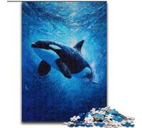 Rompecabezas de Ballenas de ensueño para Adultos, 1000 Piezas, Juguetes educativos de Aprendizaje, Juegos Familiares, Ideal para Decorar el Escritorio (26x38cm)