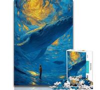 Rompecabezas de Ballenas en el Cielo Estrellado para Adultos, 1000 Piezas, difícil de Usar, Ayuda a ejercitar el Cerebro, Juguetes adictivos para Cultivar la Paciencia, Gran Regalo, 38x26cm