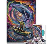 Rompecabezas de Ballenas en el Espacio para Adolescentes, 1000 Piezas, Ayuda a ejercitar el Cerebro, Juguetes adictivos para Cultivar la Paciencia, Gran Regalo 38x26cm