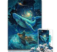 Rompecabezas de Ballenas en el Espacio para Adultos y Adolescentes, Ayuda a ejercitar el Cerebro, Juguetes adictivos para Cultivar la Paciencia, Adecuado para Parejas, 75x50cm