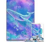 Rompecabezas de Ballenas espirituales majestuosas para Adultos y Adolescentes Difícil de completar, Pero Divertido y Divertido Regalo de cumpleaños, Regalo, Arte Mural (38x26cm)