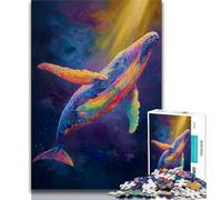 Rompecabezas de Ballenas espirituales para Adultos (1000 Piezas), Juguetes educativos para familias con póster y Hoja de Trivia (50x75cm)