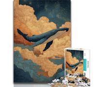 Rompecabezas de Ballenas espirituales para Adultos y Adolescentes 1000 Piezas Actividad Divertida para el hogar Juguetes para días de Lluvia Regalos de cumpleaños 75x50cm