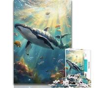 Rompecabezas de Ballenas oceánicas para Adultos, 1000 Piezas, difícil de Usar, Ayuda a ejercitar el Cerebro, Juguetes adictivos para Cultivar la Paciencia, Gran Regalo, 38x26cm