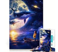 Rompecabezas de Ballenas susurrantes para Adolescentes 1000 Piezas Divertido Juego de Memoria Superficie Lisa sin Rebabas Regalo de cumpleaños Juguete para ejercitar la Mente (50x75cm)