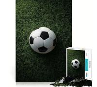 Rompecabezas de balón de fútbol sobre césped Verde para Adultos, 1000 Piezas, Juguete de lógica, antiestrés, Corte de precisión, Regalo para Festivales (50x75cm)