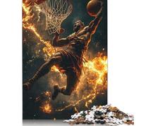 Rompecabezas de Baloncesto con Mates de Fuego, Juguete de descompresión, Rompecabezas Rectangular de Papel para niños y Adultos a Partir de 12 años, 1000 Piezas (75 x 50 cm)