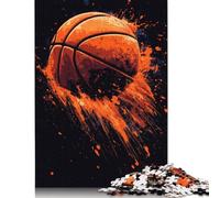 Rompecabezas de Baloncesto con Salpicaduras de Arte, difícil de Resolver, de Papel Duro, Rectangular, para Adultos y niños, 1000 Piezas (75 x 50 cm)
