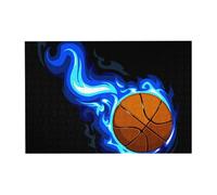 Rompecabezas de Baloncesto en Llamas (300 Piezas) con Caja para Adultos. Rompecabezas de Madera.