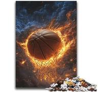 Rompecabezas de Baloncesto en Llamas para Adultos, un Juego desafiante para Disfrutar en Familia con Piezas aleatorias Que encajan Perfectamente (70x100cm)