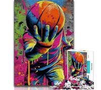Rompecabezas de Baloncesto para Adultos 1000 Piezas Pintura al óleo Ideal para Jugar en Familia o como Regalo de cumpleaños Dificultad Alta 26x38cm