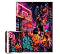 Rompecabezas de baloncesto Slam Dunk Jigsaw para adultos, 1000 piezas, poderoso atlete, aro brillante, escena, rompecabezas DIY para juegos de actividad familiar, fanáticos de baloncesto, decoración