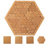 Rompecabezas de bandeja fractal, rompecabezas de madera difficult duro para adultos, rompecabezas único irregular sin imagen, rompecabezas de pensamiento inverso, desafío de cerebro, regalo de juego