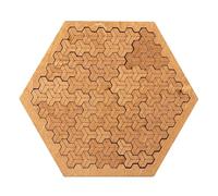 Rompecabezas de bandeja fractal, rompecabezas de madera dura y difícil para adultos, rompecabezas curvo portátil, juego de laberinto creativo irregular único, rompecabezas desafiante sin imagen (B)