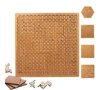 Rompecabezas de bandeja fractal, rompecabezas de madera dura y difícil para adultos, rompecabezas de madera educativo para adultos, portátil, imposible, pensamiento inverso, desafiante, sin imagen (#D