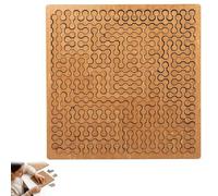 Rompecabezas de bandeja, rompecabezas de madera difficult duro para adultos, rompecabezas de pensamiento inverso sin imagen, rompecabezas de bandeja de laberinto irregular de la mente (A)