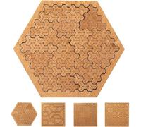 Rompecabezas de bandeja, rompecabezas de madera para adultos, forma irregular, sin imagen, juego de rompecabezas de pensamiento inverso, el mejor regalo para el cerebro (D)