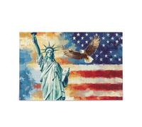 Rompecabezas de bandera del Día de los Presidentes de Estados Unidos y Lady Liberty para adultos, amigos, familia, actividad, juegos, noches, regalos, 500 piezas