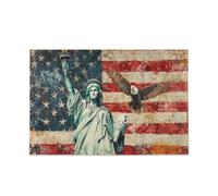 Rompecabezas de bandera del Día de los Presidentes de Estados Unidos y Lady Liberty para adultos, amigos, familia, actividad, juegos, noches, regalos, 500 piezas