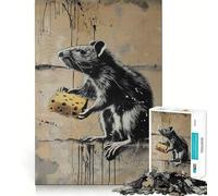 Rompecabezas de Banksy con diseño de Grafiti de Rat Cheese para Adolescentes, 1000 Piezas, Juego Mental, Juguete Relajante, Corte preciso, (50x75cm)