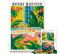 Rompecabezas de baño de Conejillo de Indias al Estilo Henri Matisse, 1000 Piezas, para Adolescentes, Alivio de la ansiedad, conexión precisa, pasatiempo Divertido, Bellas Artes (38x26cm)