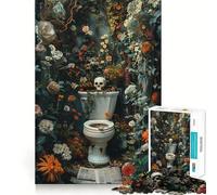 Rompecabezas de baño Oscuro Vintage para Adultos,1000 Piezas,para desarrollar la Memoria,Divertido,de Alta precisión,fácil de Aprender,para Disfrutar en Familia (38x26cm)