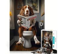 Rompecabezas de baño Springer Spaniel para Adultos, 1000 Piezas, Juguete de lógica Mental, Suave, Relajante, Corte Firme, Lista de Deseos de Santa Claus 50x75cm